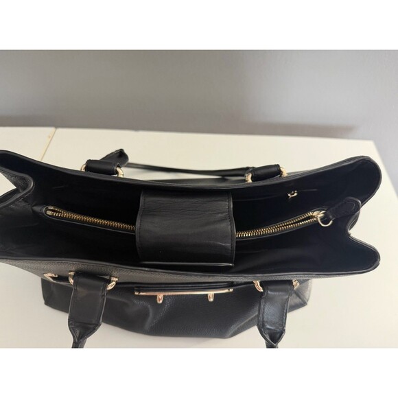 Coach Swagger Carryall Satchel Shoulder Bag Black Pebbled Leather Handbag - Picture 5 of 16